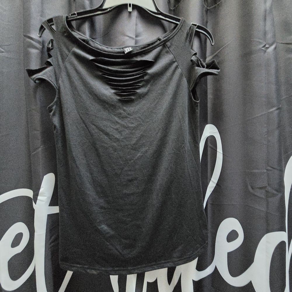 SHEIN Black Cut-Out Top